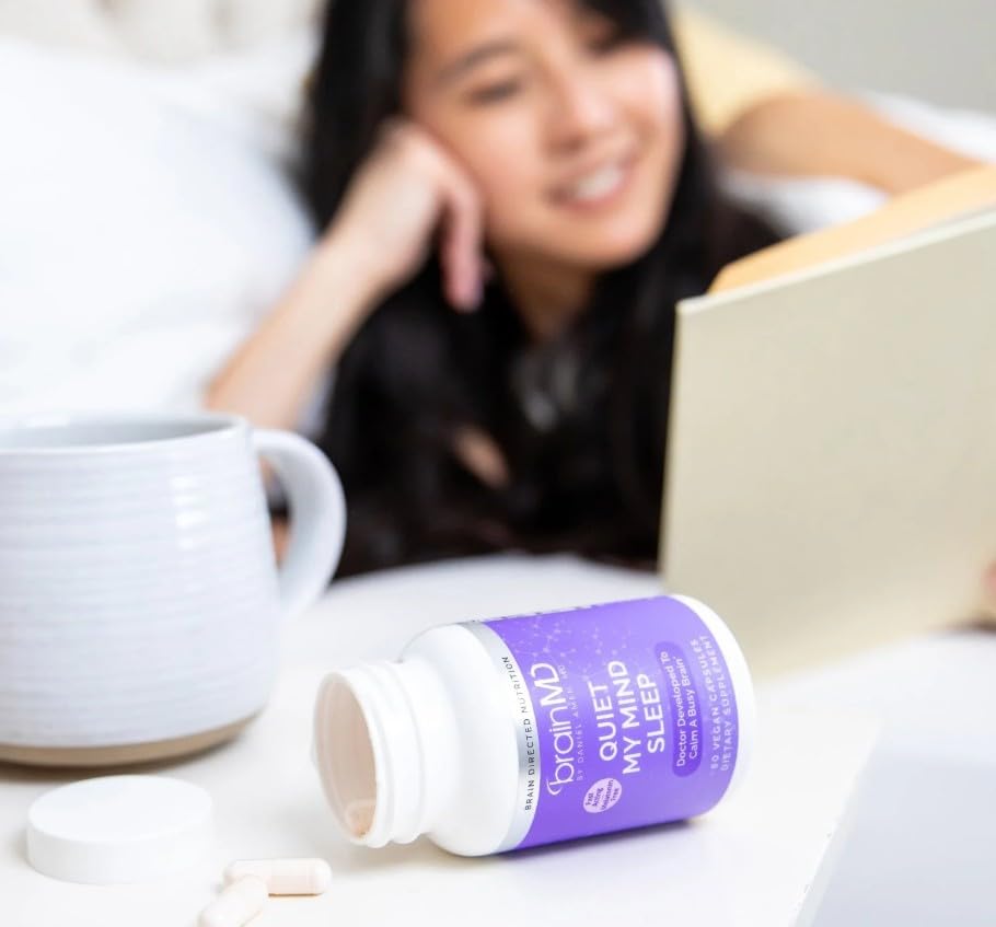 BrainMD Quiet My Mind Sleep Formula with Magnesium L-Theanine 60 Capsules