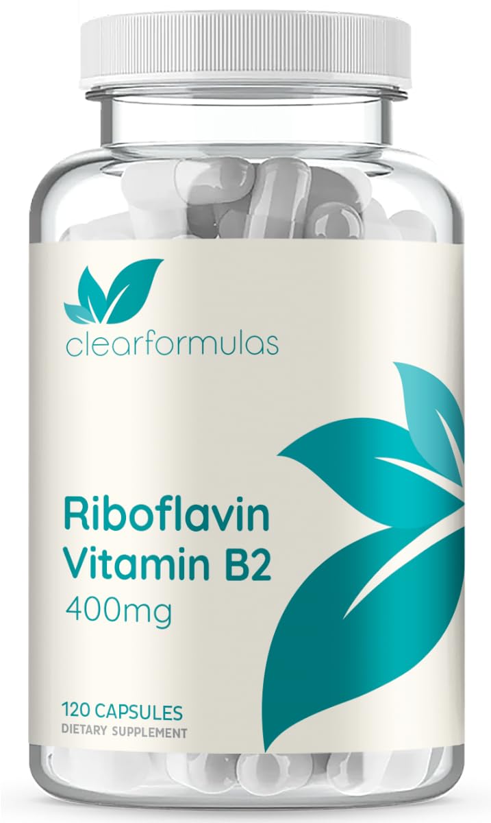 Clear Formulas Vitamin B2 Riboflavin 400mg Capsules 120 Count