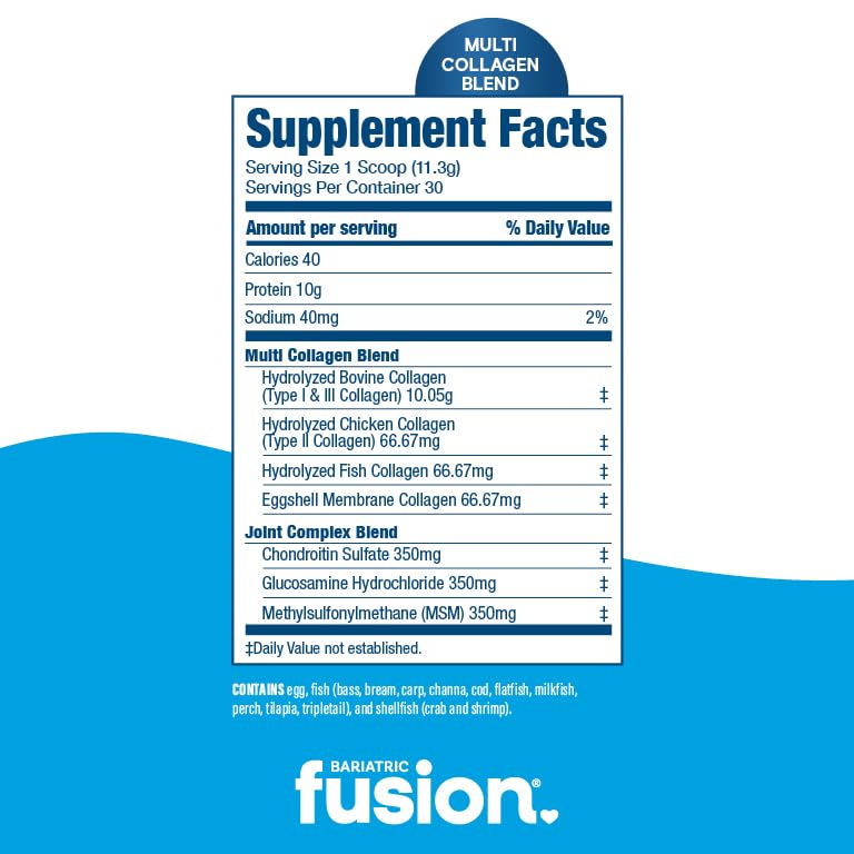 Bariatric Fusion Unflavored Multi Collagen Protein Powder Type 2, 12 oz