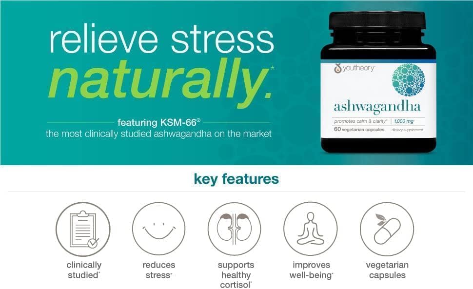 Generic Organic Ashwagandha KSM-66 Supplement, 180 Capsules