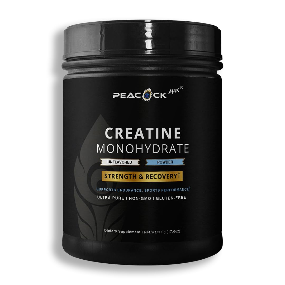 Peacock Max Creatine Monohydrate Powder, 17.63 oz