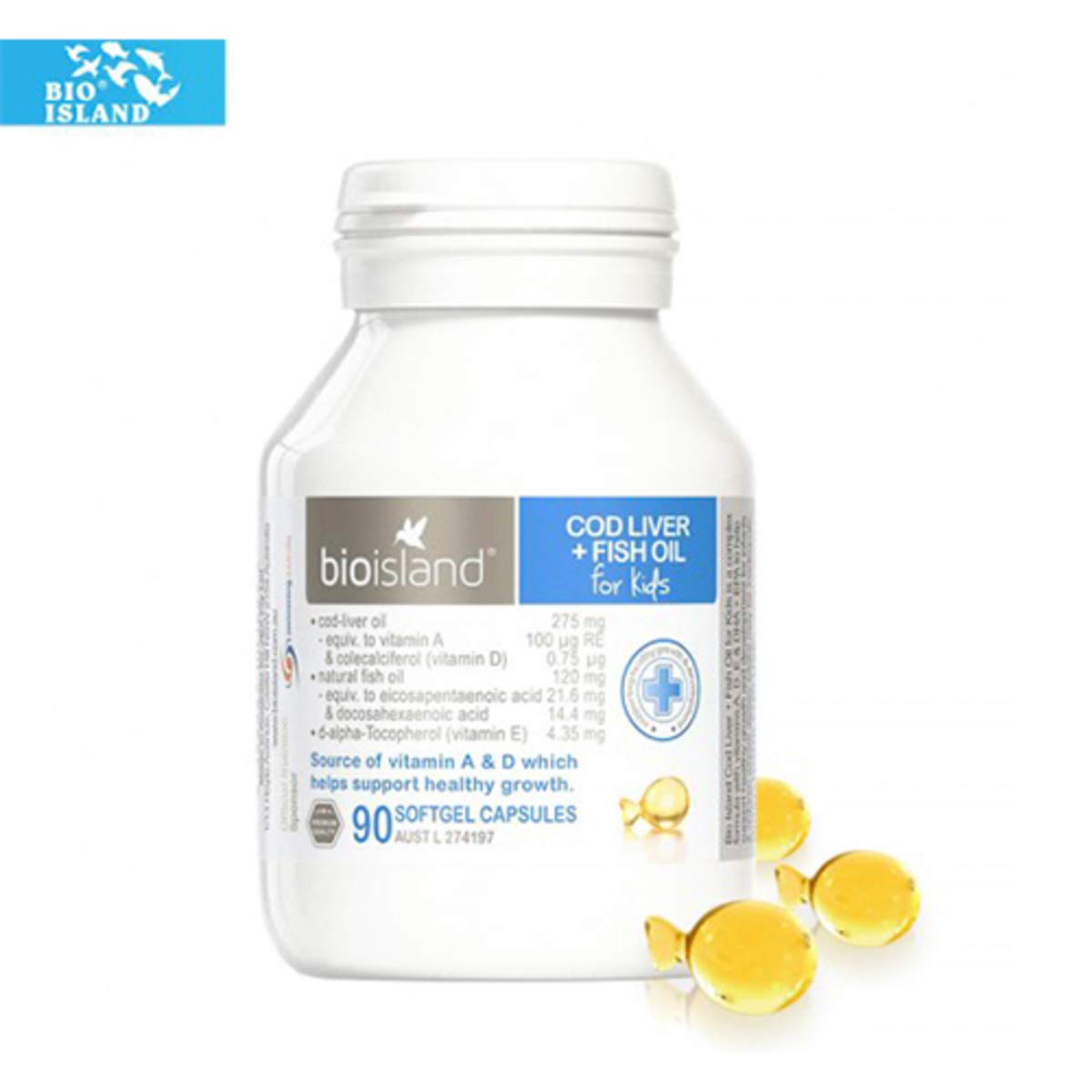 Bioisland Cod Liver + Fish Oil Capsules 90 Capsules
