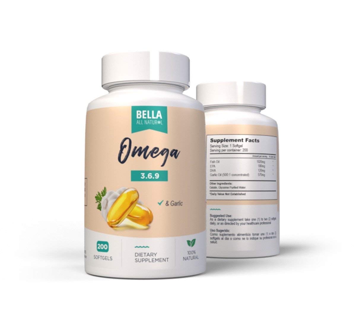 Bella All Natural Omega 3 6 9 with Garlic Oil Softgel 200