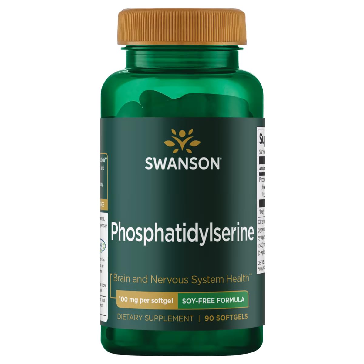 Swanson Sunflower Phosphatidylserine Soy-Free 100 Milligrams Softgels 180 Count