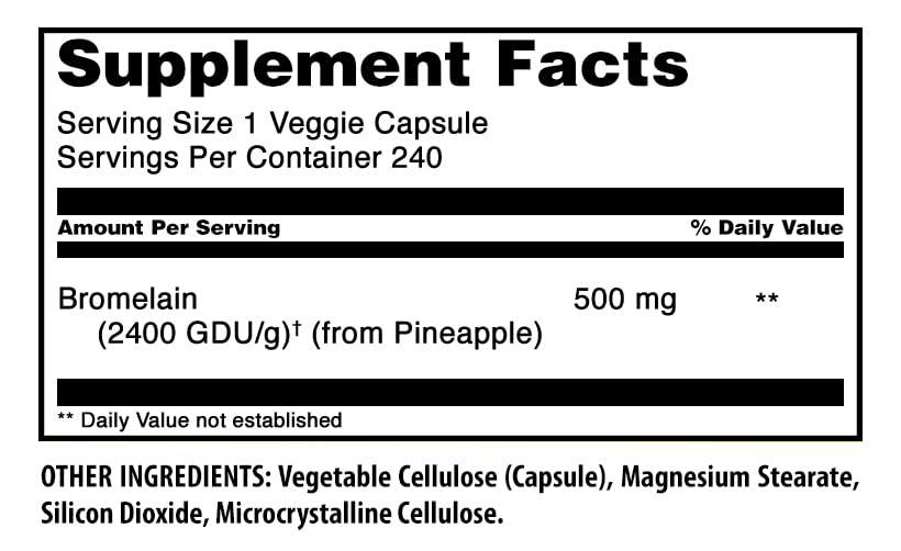 Amazing Nutrition Bromelain 500mg 2400 GDU Capsules, 240 Count