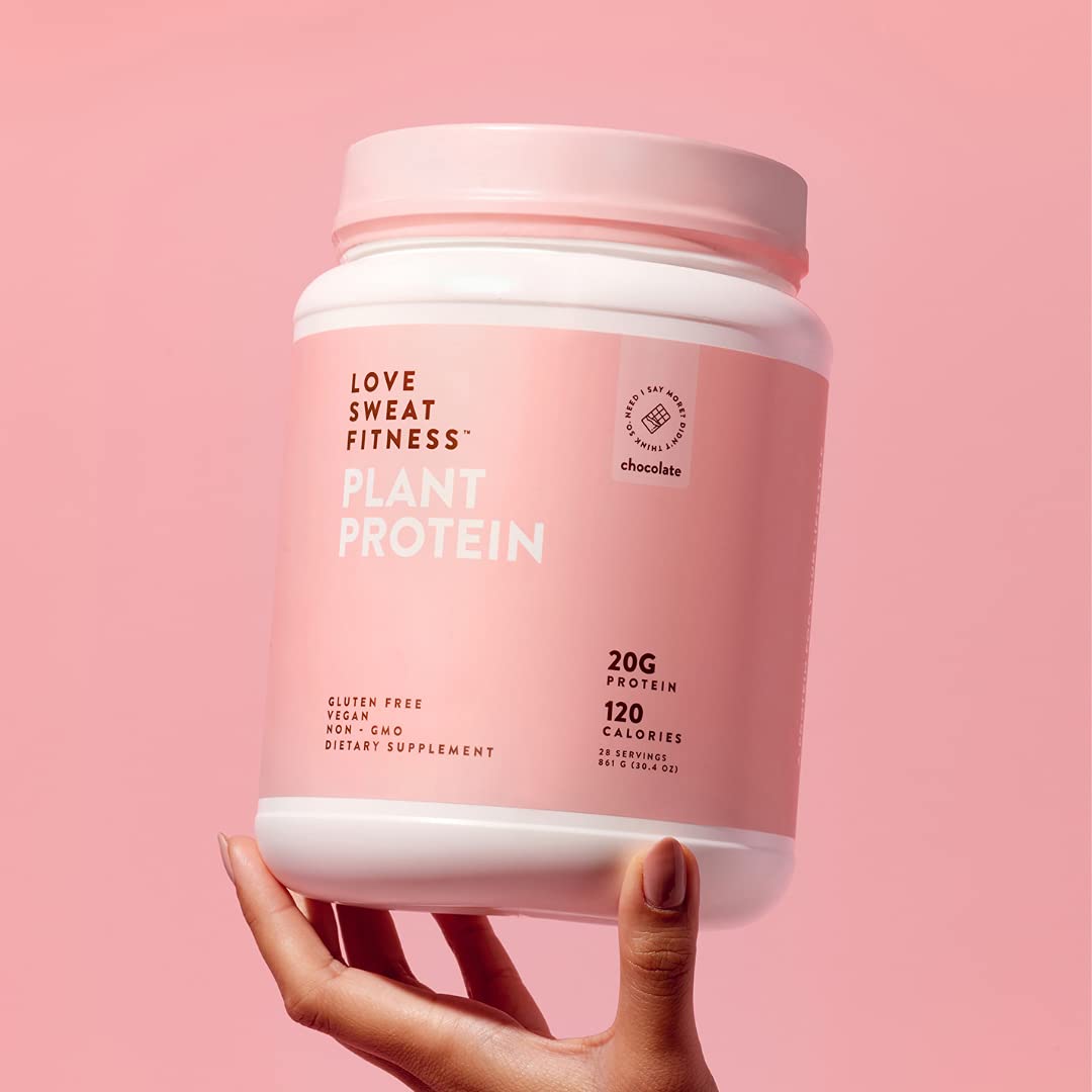 Love Sweat Fitness Organic Plant Based Protein Powder, Chocolate, 30.4 oz