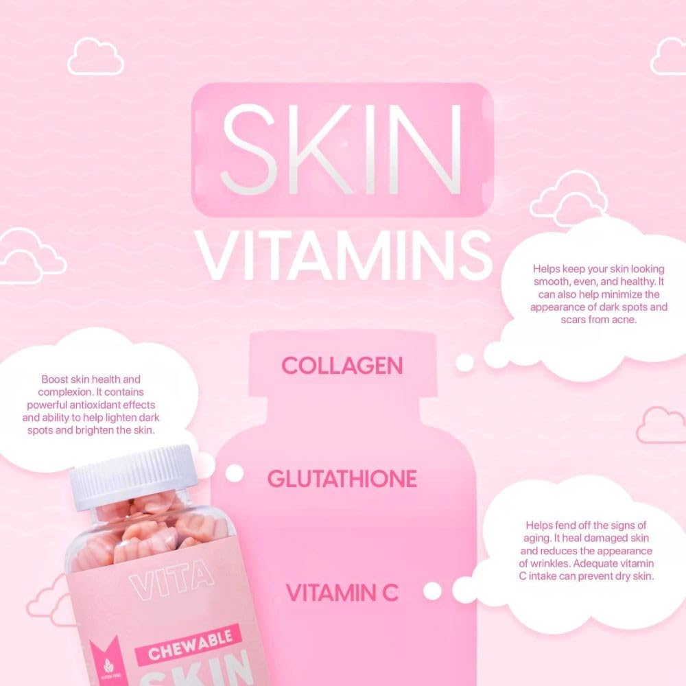 Generic Vita Skin Vitamins Collagen Gummies Type 1 & 3 Peptides, 60 Gummies