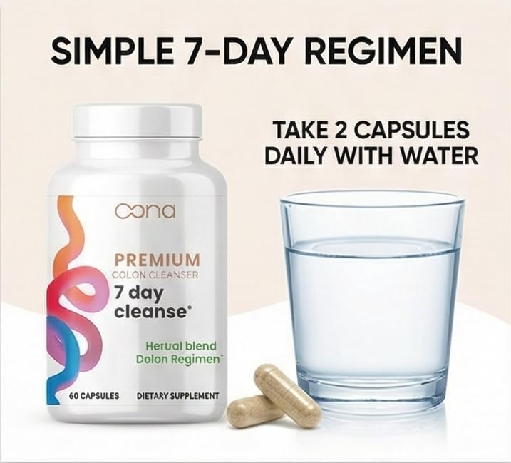 Oona Health 7 Day Advanced Colon Cleanse Capsules, 60 Count