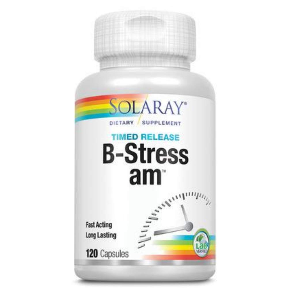 SOLARAY B Stress AM Two Stage Timed Release Supplement 120 Capsules