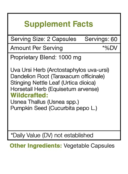 Secrets of the Tribe Urinary Secret Urinary System Support Herbal Supplement Blend 120 Capsules