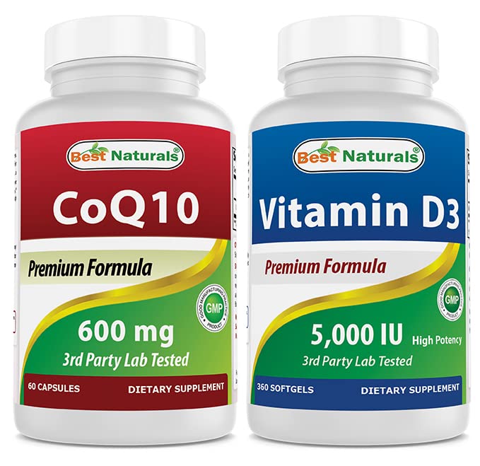Best Naturals CoQ10 600 mg & Vitamin D3 5000 IU Capsules/Softgels 60