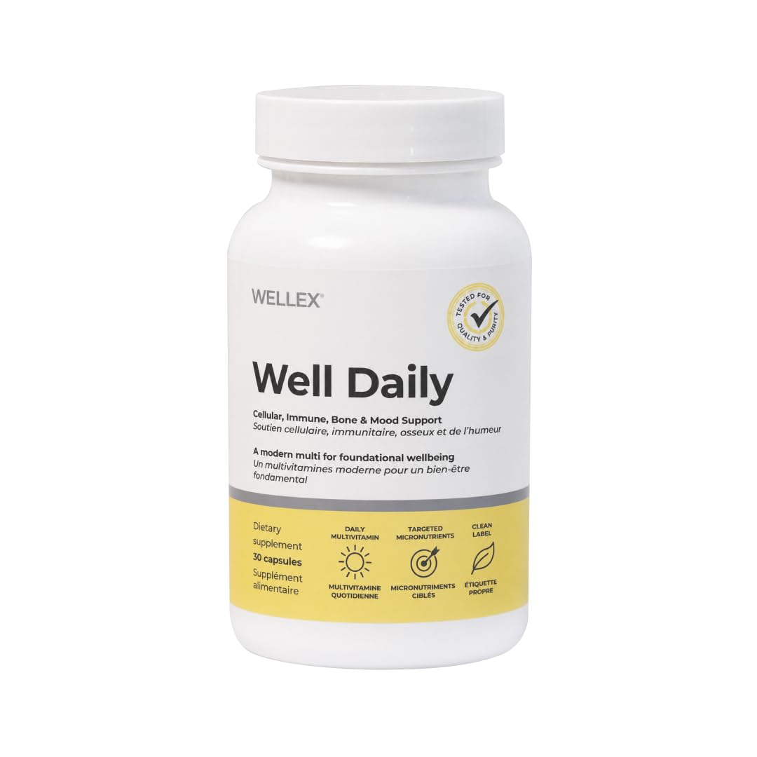 Papillex Wellex Well Daily Modern Multivitamin Bioavailable Nutrients for Immune, Cellular & Bone Health Support Capsules, 30 Capsules