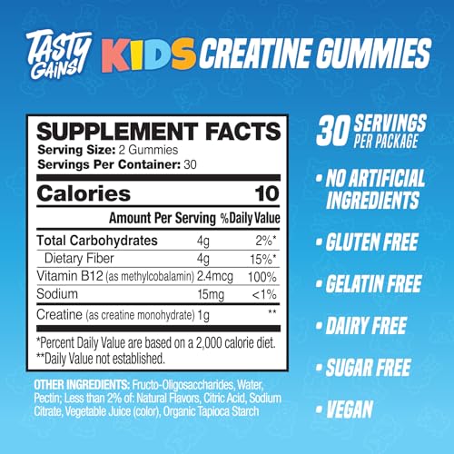 TASTY GAINS Creatine Gummies Bundle for Women & Kids