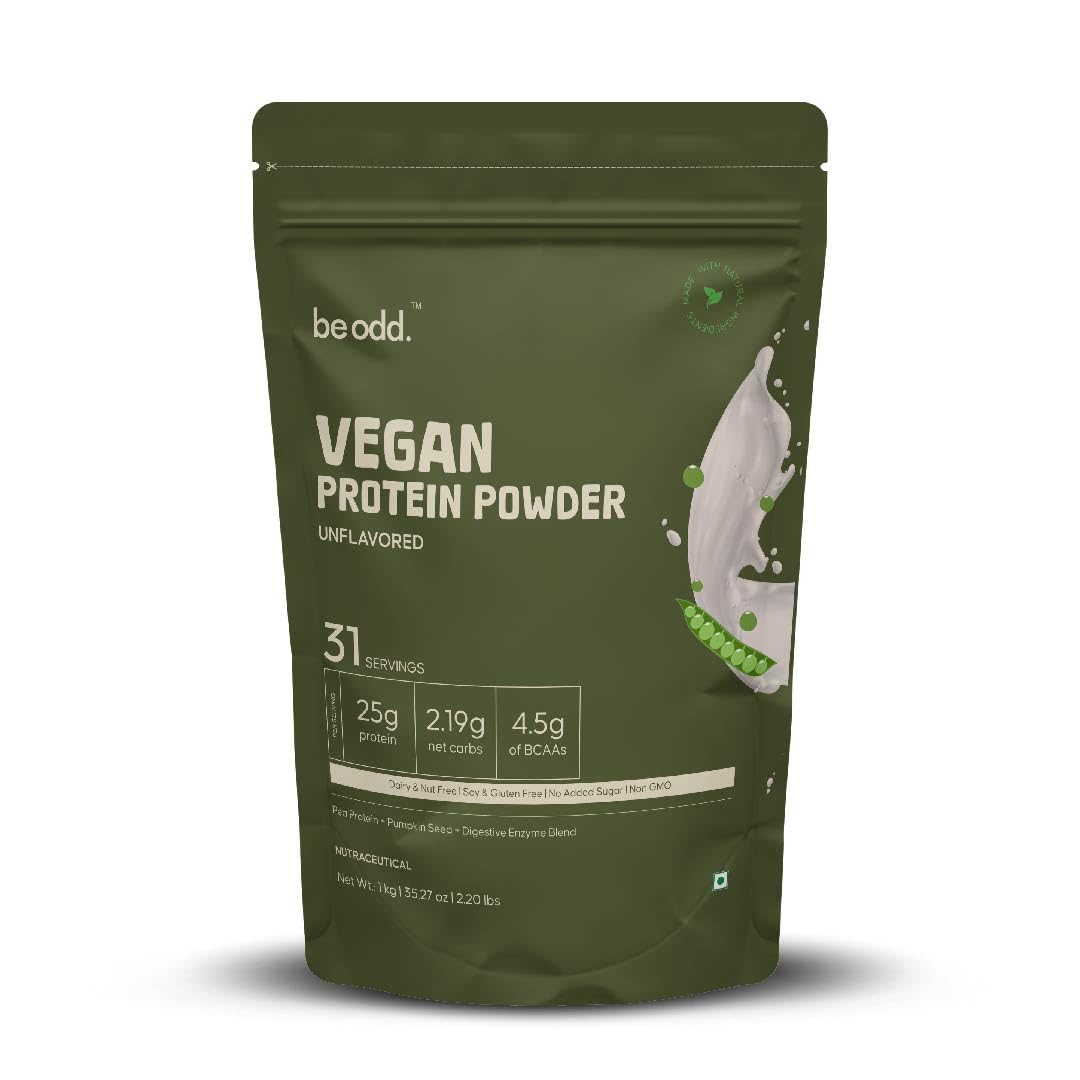 BE ODD Vegan Protein Powder Unflavored, 35 Servings