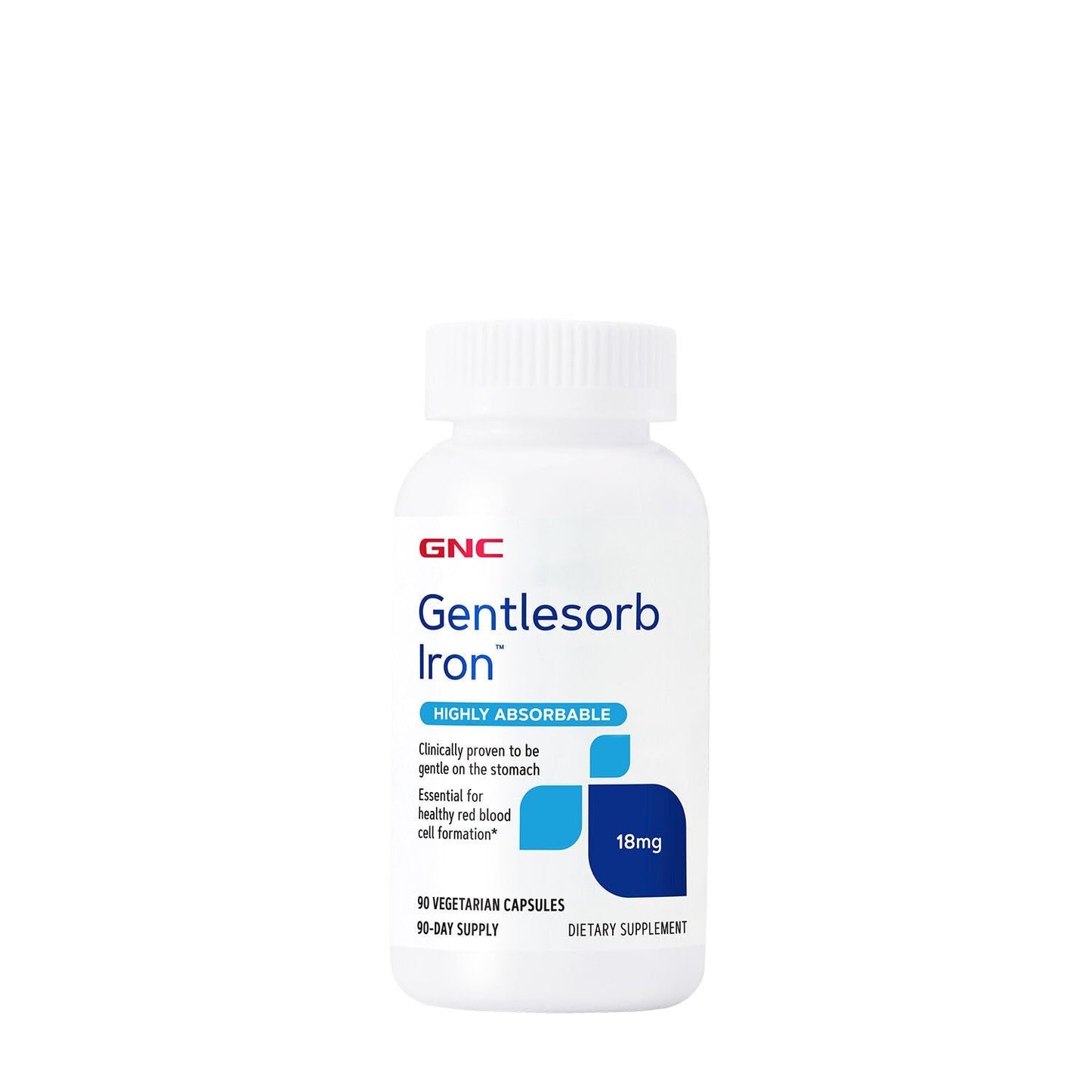 GNC Gentlesorb Iron 18mg Supplement Capsule, 90 Count