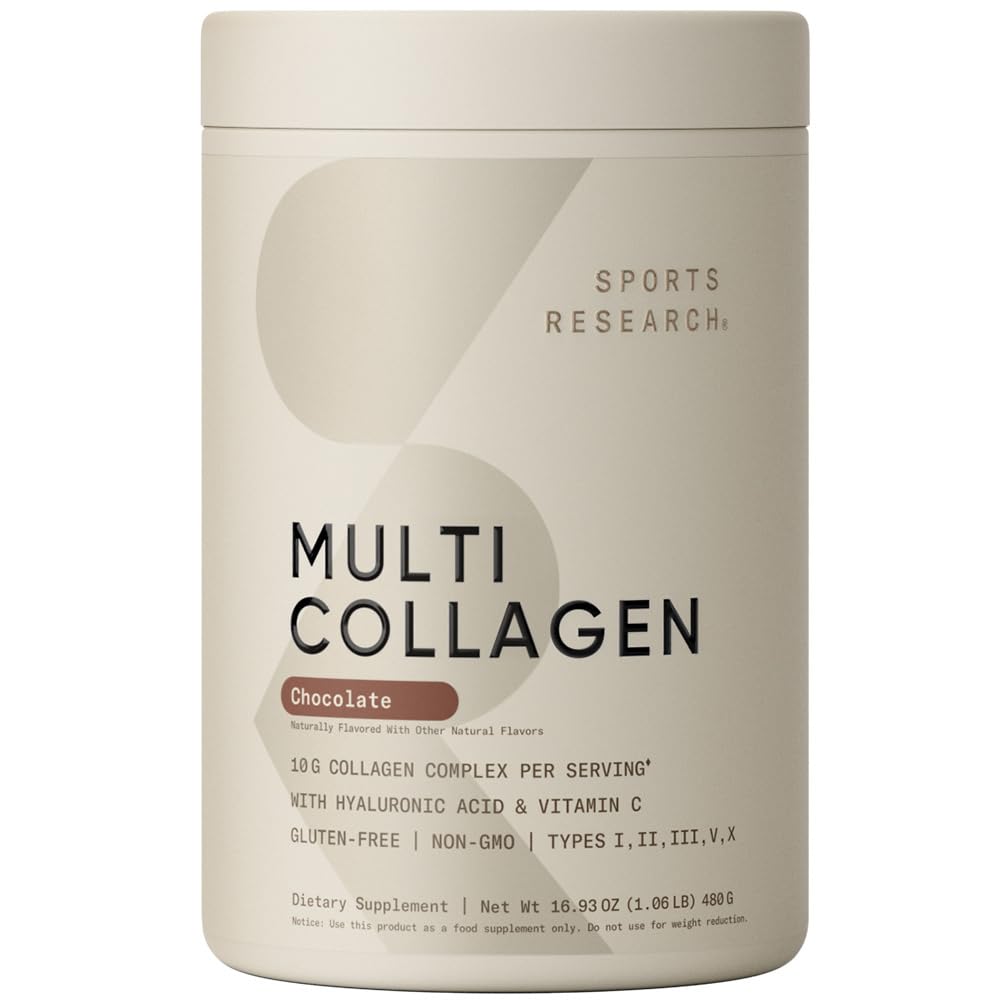 Sports Research Multi Collagen Protein Powder Chocolate, 16.93 oz