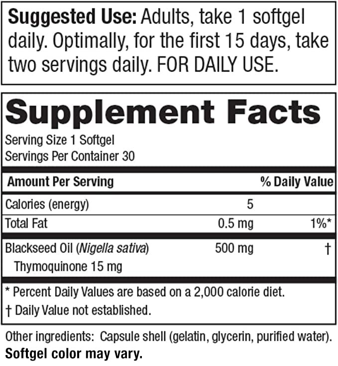 Purity Products High Potency Black Seed Oil Softgels 30 Mini Softgels