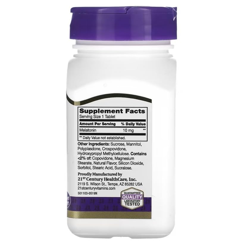 21st Century Melatonin 10 mg Quick-Dissolve Tablets Cherry 600 Tablets
