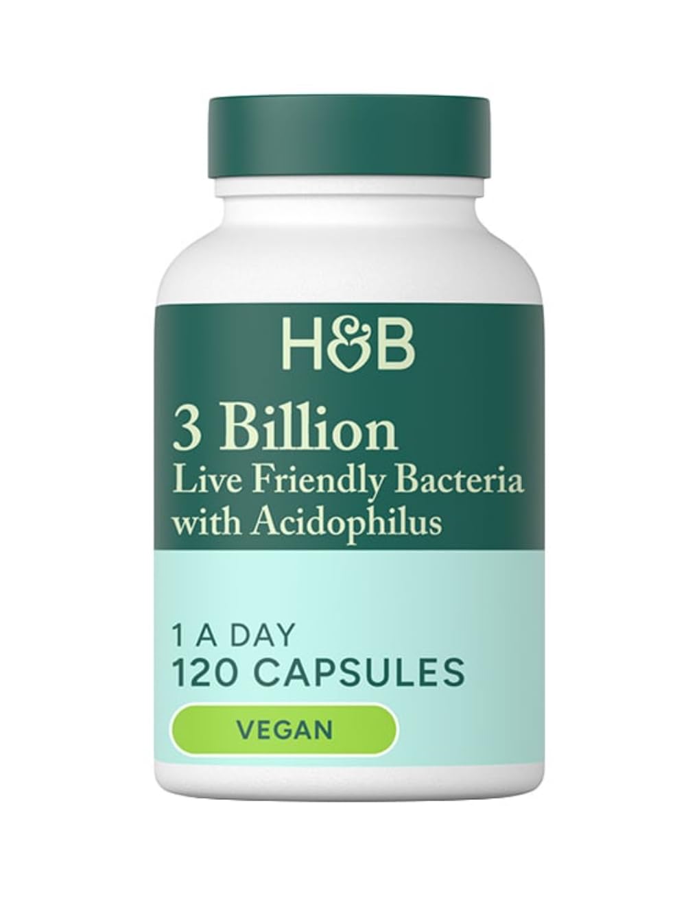 Generic Live Friendly Bacteria with Acidophilus 3 Billion Probiotic Capsules, 120 Capsules
