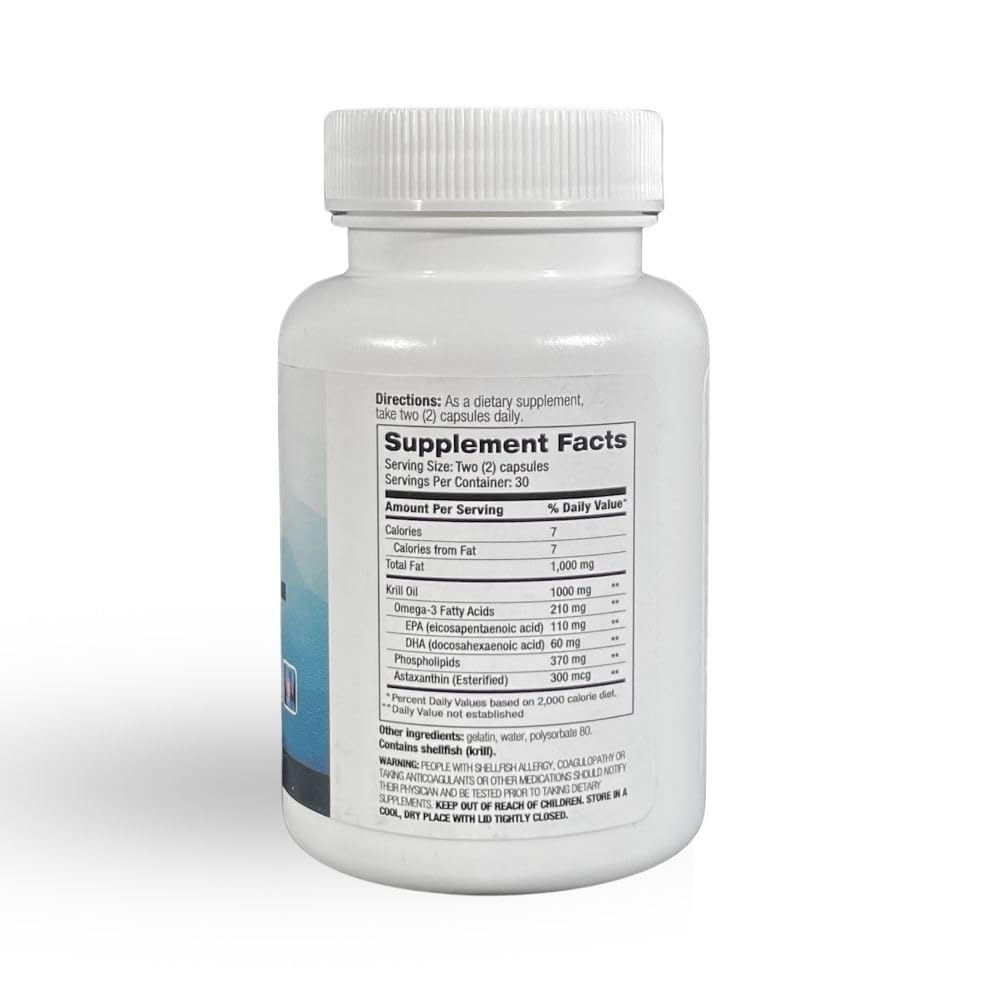 SelfCare+ OmegaKrill Pro EPA & DHA, Omega-3 Pristine Krill Oil Capsule, 60 Count