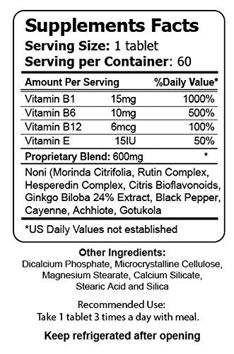 Organic Farms Vitamins Neuro Flow Brain Health 60 Tablets