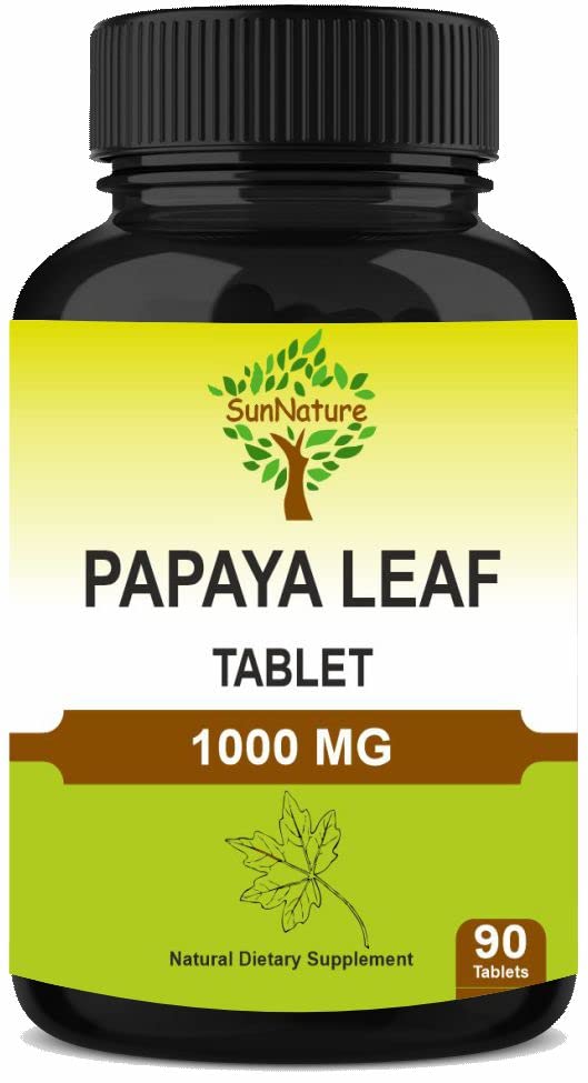 SunNature Papaya Leaf Tablets 1000 mg, 90 Tablets
