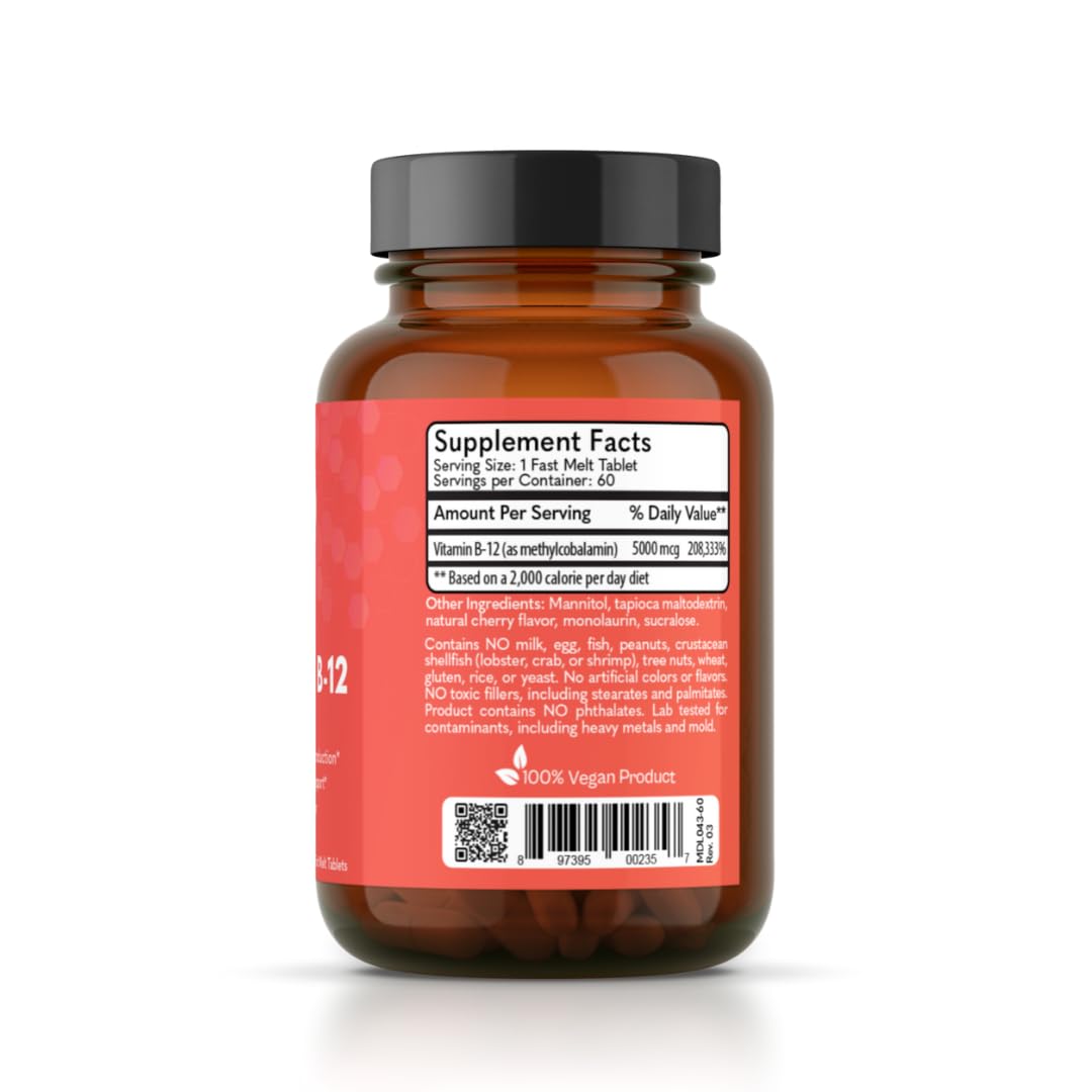 MD Logic Health Methyl-B12 5000 Tablets, 60 Count