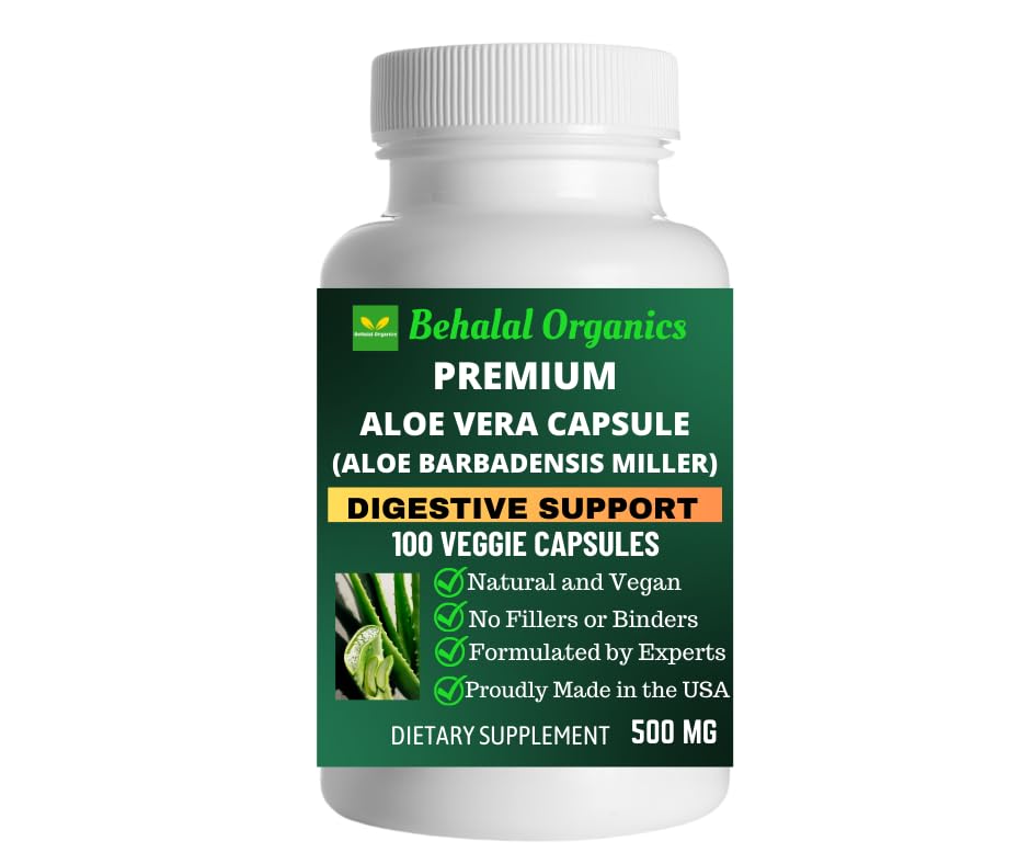 Behalal Organics Aloe Vera Quick Release Capsules, 100 Capsules