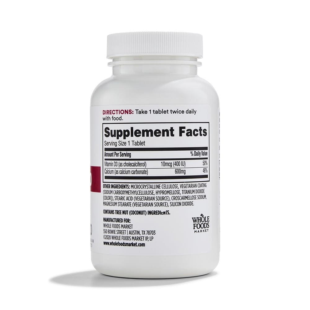 365 by Whole Foods Market Calcium with Vitamin D3 Tablets, 120 Count
