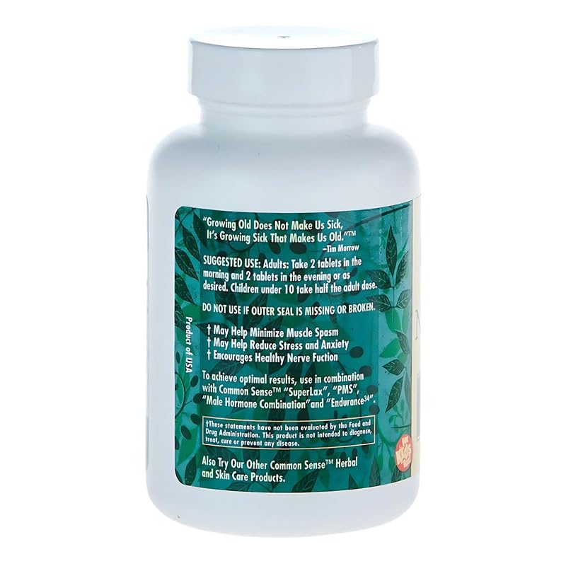 Common Sense Herbal Products Nerve Control: Central Nervous System Support Tablet, 1 Count