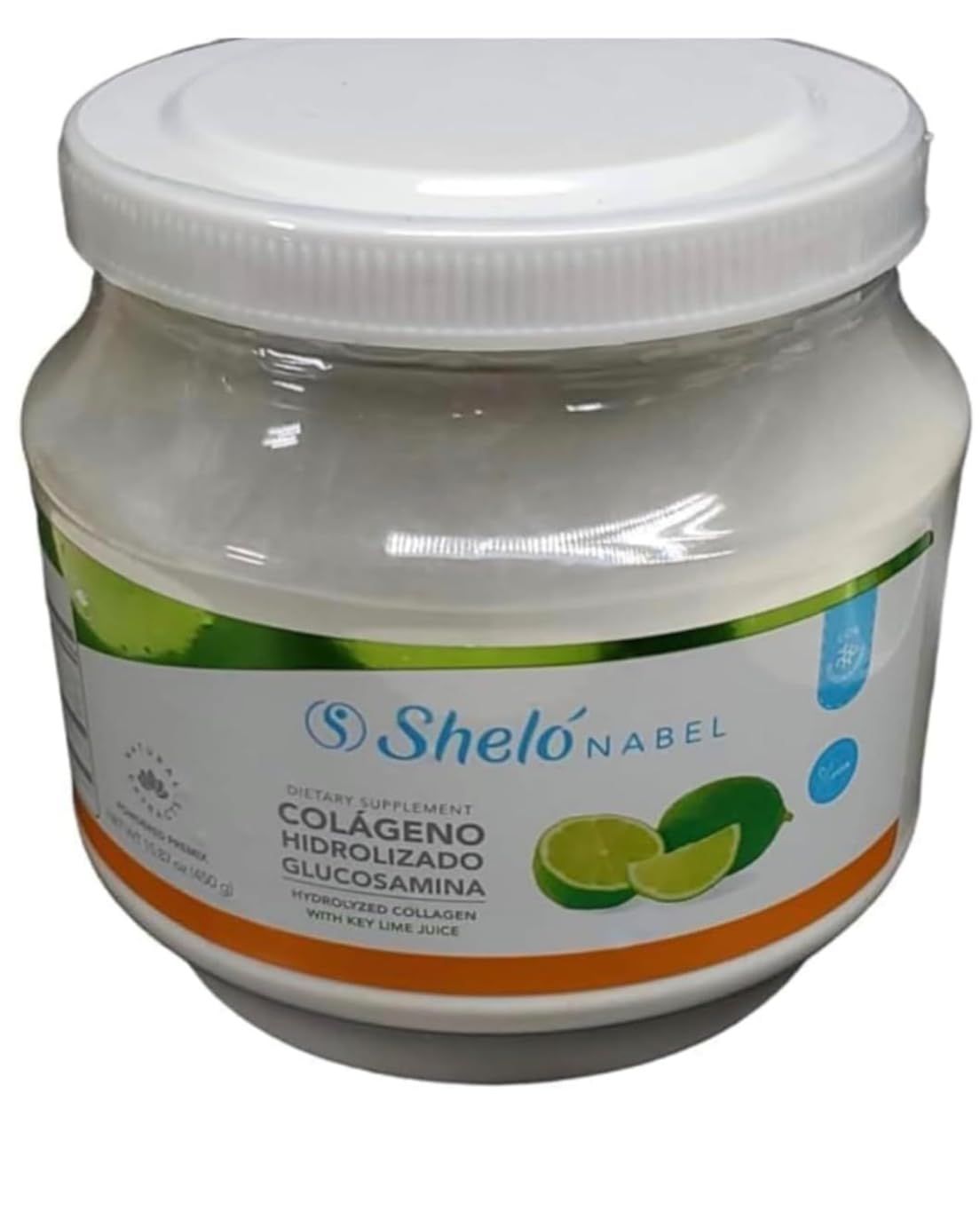 Sheló NABEL Hydrolyzed Collagen with Glucosamine Key Lime Flavored Powder, 15.87 oz