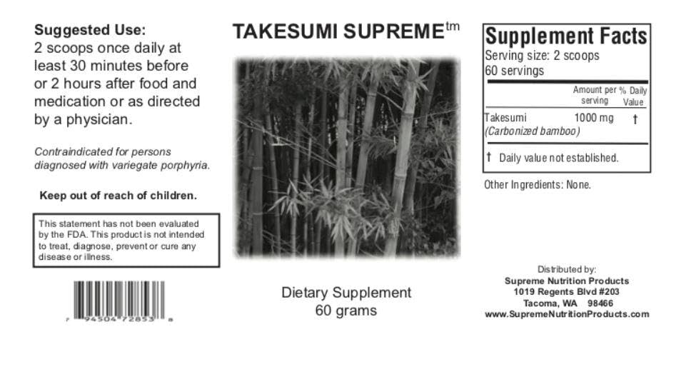 Supreme Nutrition Products Takesumi Supreme Activated Bamboo Charcoal Powder, 2.11 oz