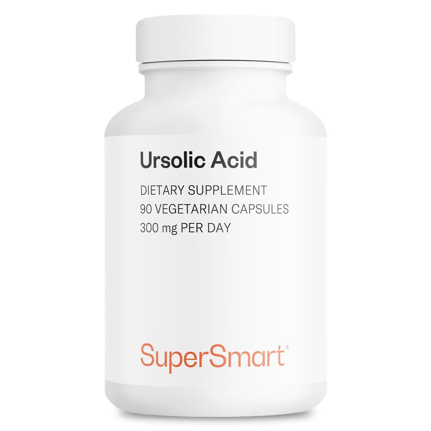 Supersmart Ursolic Acid 300mg per Day (Well-Tolerated) Rosemary Leaf Extract Supplement Capsules 90 Count