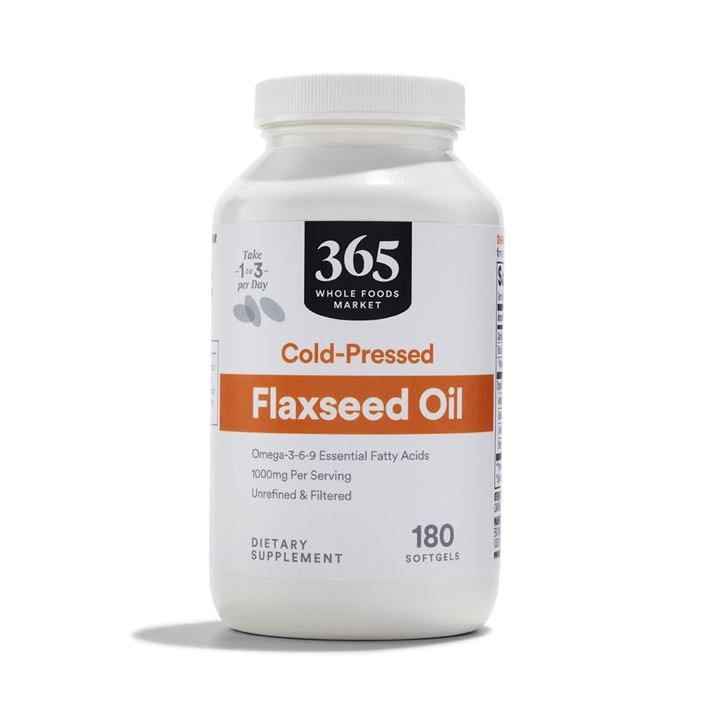 365 by Whole Foods Market Flax Seed Oil Softgels 180