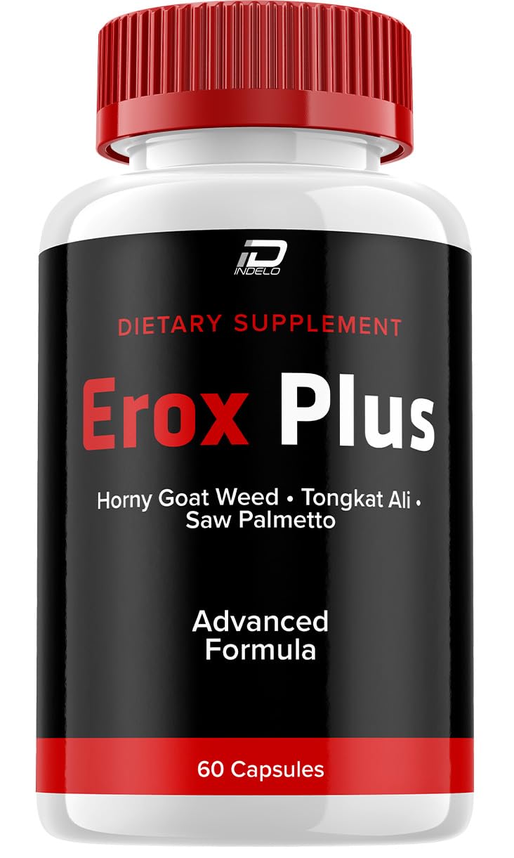 Indelo Erox Plus for Men Capsules, Erox Plus Vitamin Complex Pills, Official Formula Dietary Supplement, 60 Capsules