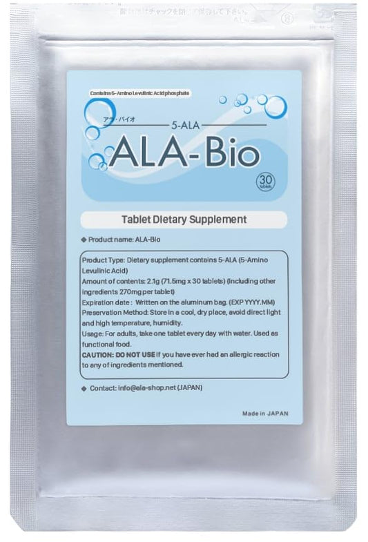 ALA-BIO 5-ALA (5-Amino Levulinic Acid Phosphate) Dietary Supplement, 30 Tablets