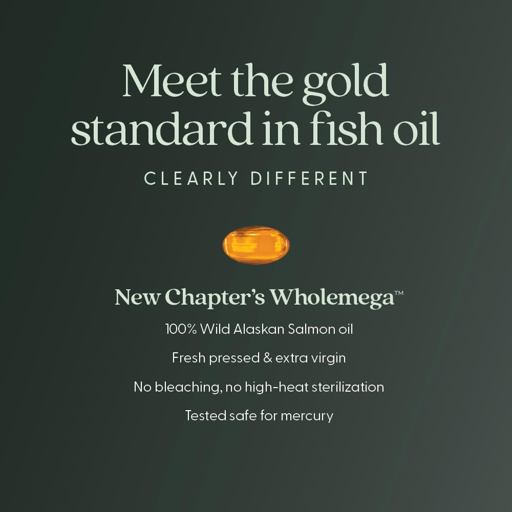 New Chapter Wholemega Fish Oil Supplement Softgels, 180 Count