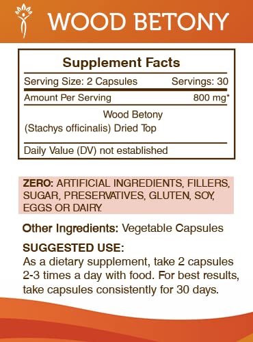 Secrets of the Tribe Wood Betony 60 Capsules