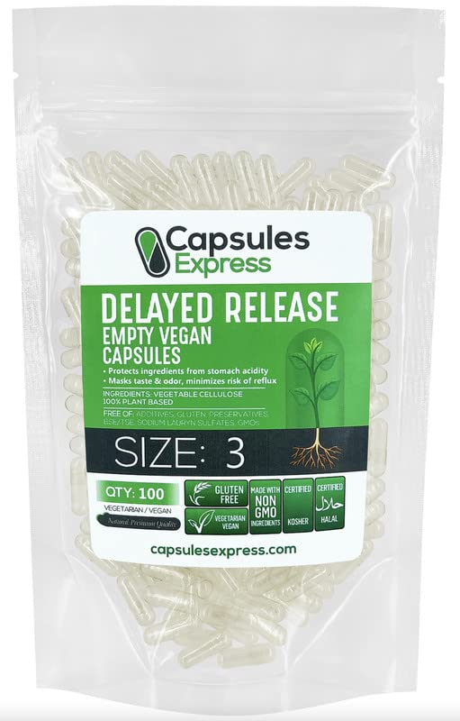 XPRS Nutra Delayed Release Size 3 Empty Capsules, 100 Count