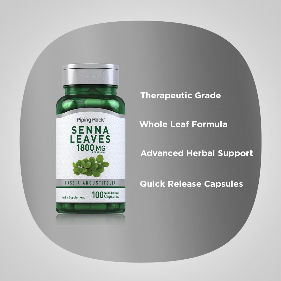 Piping Rock Senna Leaves Capsules 100 Count