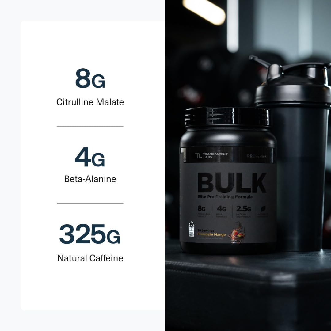 Transparent Labs Bulk Black Pre Workout Powder 22.5