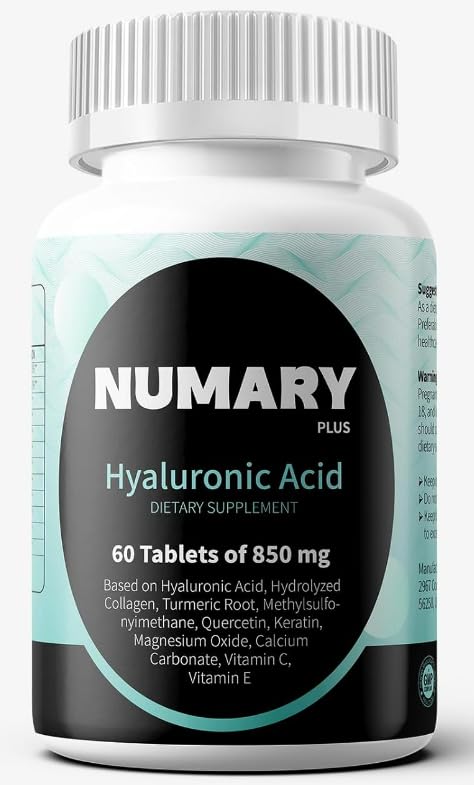 SILKMYST 850mg Hyaluronic Acid with Hydrolyzed Collagen Tablets, 60 Count