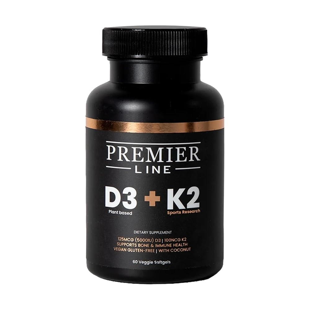 PREMIER LINE Vitamin D3 + K2 Supplement Softgels, 60 Count