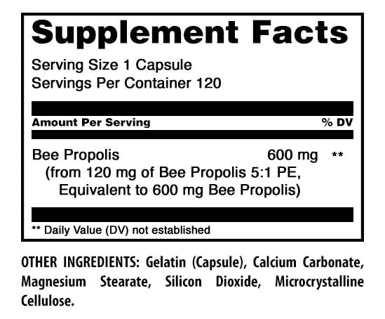 Amazing Nutrition Bee Propolis Supplement Capsules, 120 Count