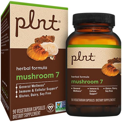 plnt Mushroom 7a Herbal Formula Promotes General Wellness, 90 Vegetarian Capsules