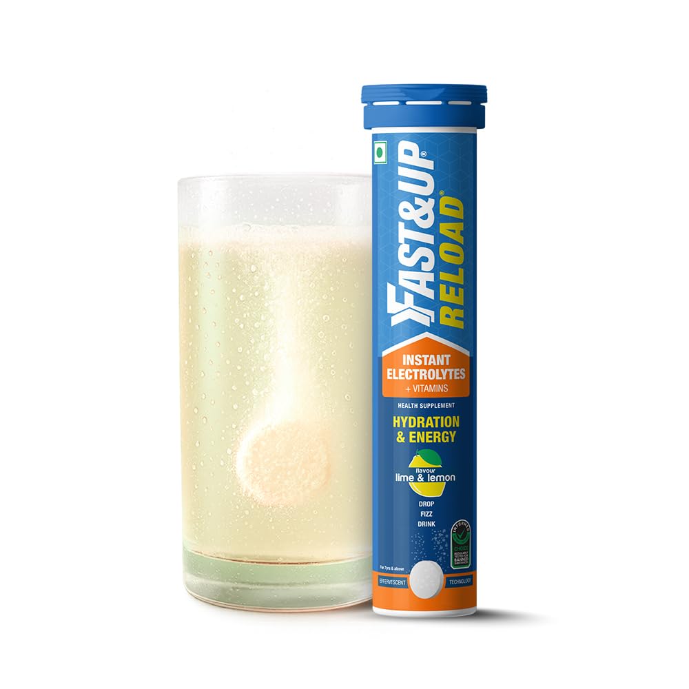FAST&UP Reload Electrolyte Energy Drink Effervescent Tablets, 20 Tablets