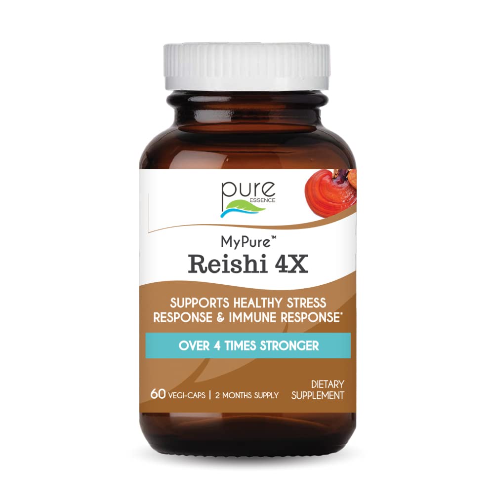 PURE ESSENCE LABS MyPure Reishi 4X Organic Mushrooms Supplement Capsule 60 Count