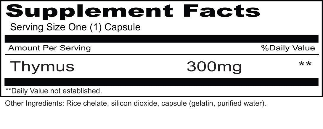 Priority One Thymus 300mg Capsules, 90 Count
