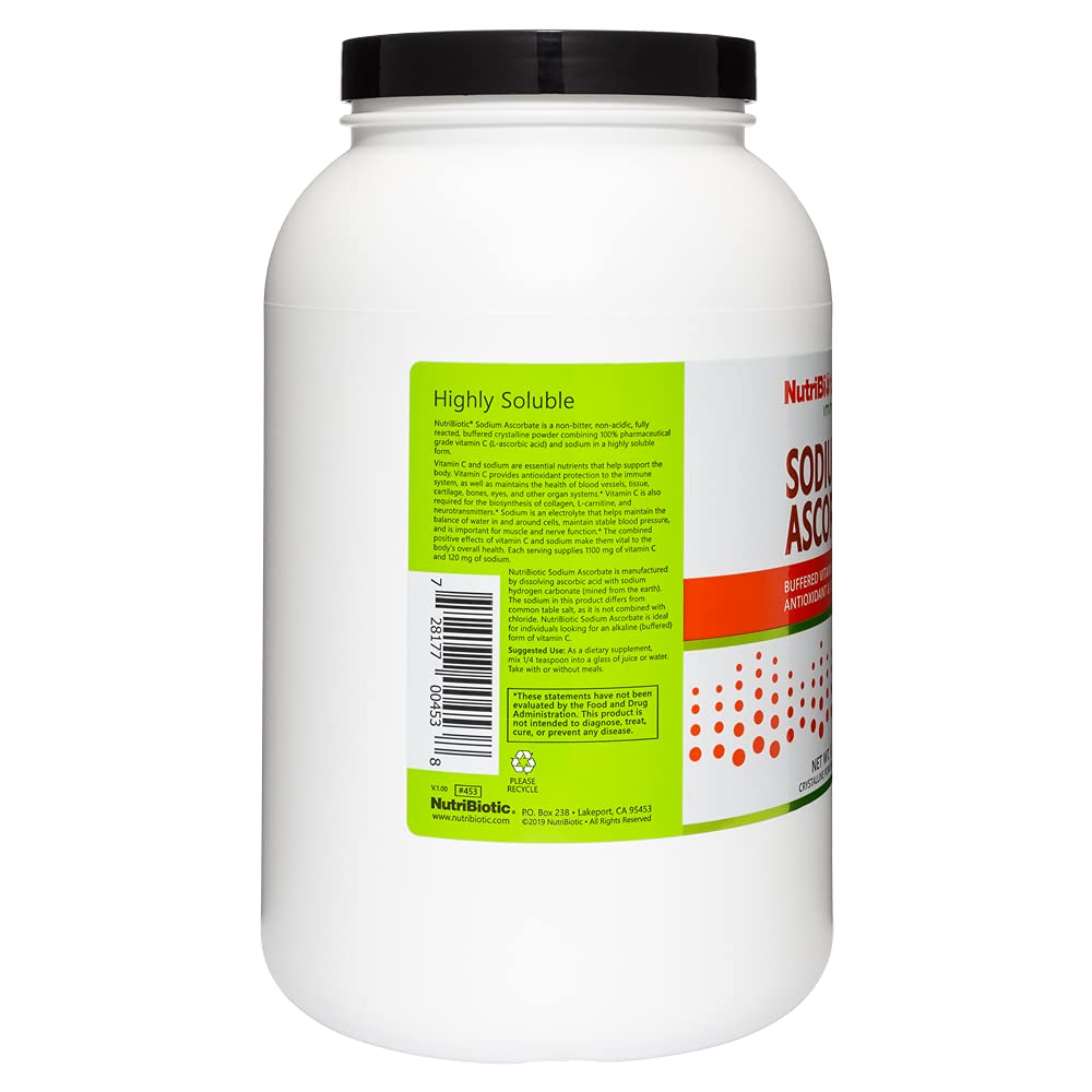 NutriBiotic Sodium Ascorbate Buffered Vitamin C Powder, 5 Lb, 80