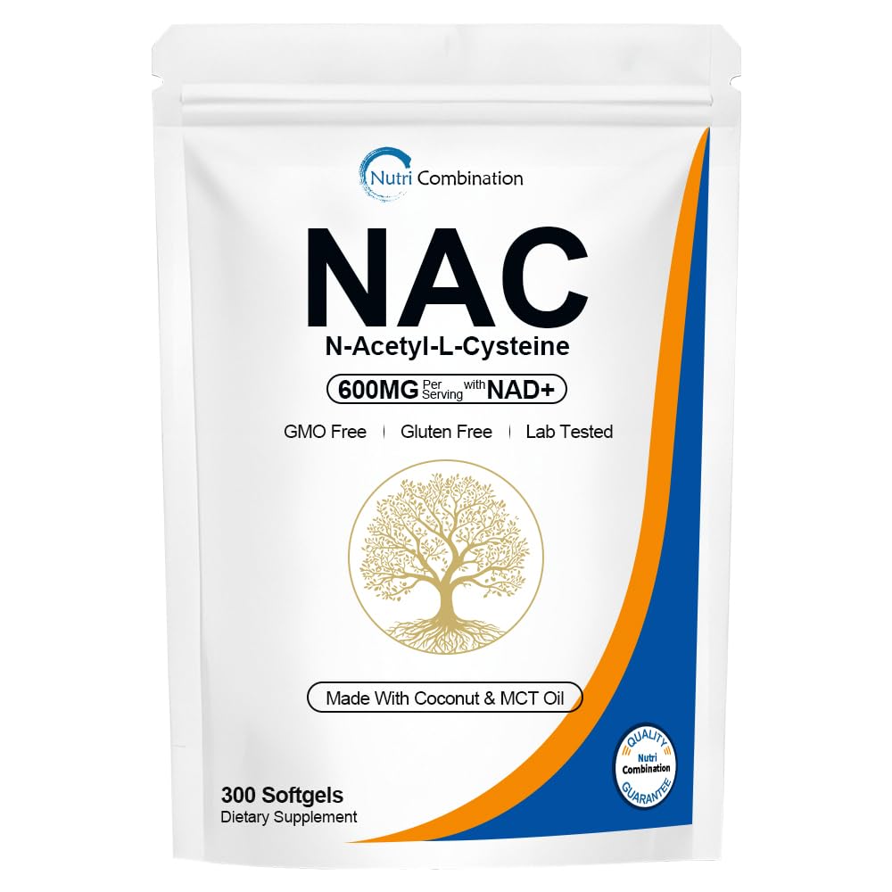 Aeteon NAC 600 mg and NAD+ Organic N-Acetyl Cysteine Capsules, 300 Count